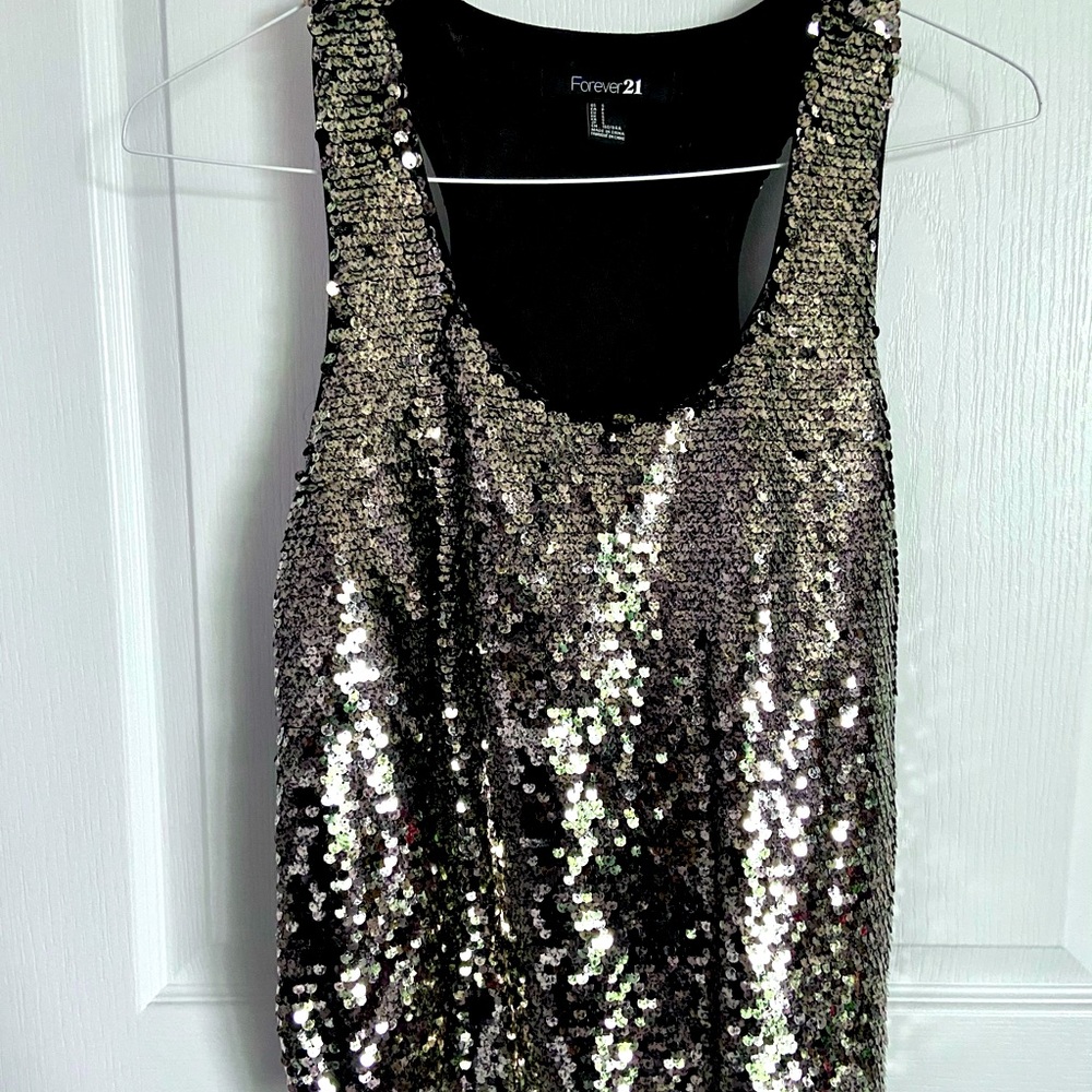 Forever 21 Lined Sequin Sleeveless Blouse